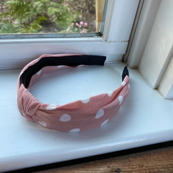 Anthropologie Pink Polk A Dot headband - Picture 3 of 7